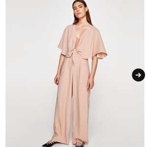 Zara nude pink jumpsuit